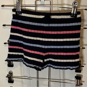 H&M High Waist Striped Knit Shorts - Black, Pink, Cream